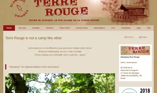 CAMPING GLAMPING TERRE ROUGE