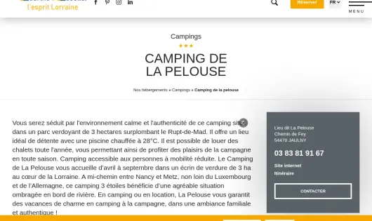 CAMPING DE LA PELOUSE